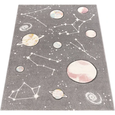 Abbildung von Paco Home Kinderteppich &quot;Cosmo 347&quot;, rechteckig, 3D Design, Motiv Weltraum, Kinderzimmer