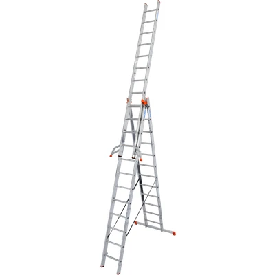 Abbildung von KRAUSE Vielzweckleiter &quot;Tribilo&quot;, mit Leiternspitzen, 3x12 Sprossen