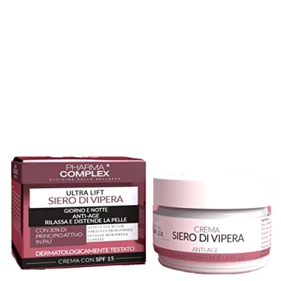 Abbildung von Gesichtscreme für Damen, Vipera Serum, 50 ml, hergestellt in Italien, Anti Falten, regenerierend, feuchtigkeitsspendend, Tag, Nacht, Kosmetik, Geschenkidee