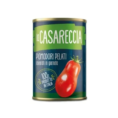 Abbildung von 12x La Casareccia Pomodori Pelati Interi Ganze geschälte Tomaten in Tomatensaft 100% Italien hergestellt 400g Dose