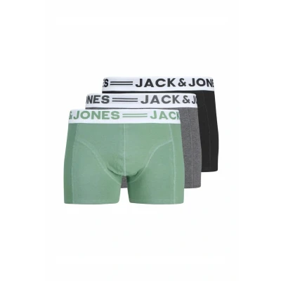 Abbildung von JACK &amp; JONES Herren Sense Trunks 3 pack Noos Boxershorts, Mehrfarbig (Black/White/Grey), S EU