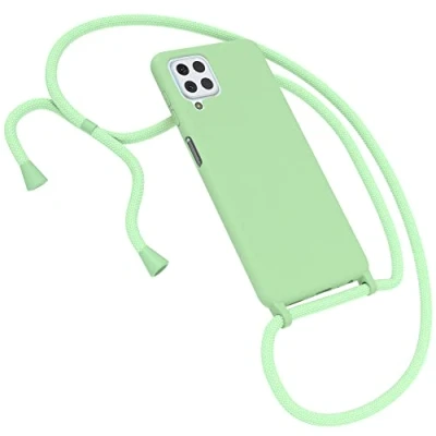 Abbildung von EAZY CASE Premium Silikon Handykette kompatibel mit Samsung Galaxy M22 / M32 A22 4G Handyhülle Umhängeband, Handykordel Schutzhülle, Silikonhülle, Hülle Band, Kette für Smartphone, Grün