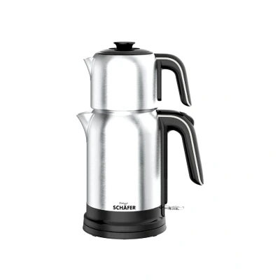 Abbildung von Schäfer Wasserkocher Doppelter Edelstahl Teekocher 1,7/1 Liter 2200W Silber