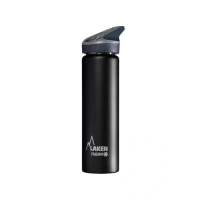 Abbildung von Laken Jannu Thermo Wasserflasche mit Vakuumisolierung, doppelwandig aus Edelstahl 18/8, bis zu 24 Stunden kalt, schwarz, 750 ml