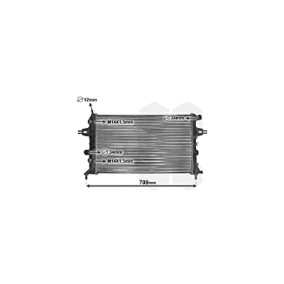 Abbildung von VAN WEZEL 37002254 Kühler, Motorkühlung Aluminium 600 375 32 Kühlrippen mechanisch gefügt OPEL: Astra G Caravan, CC, Zafira A