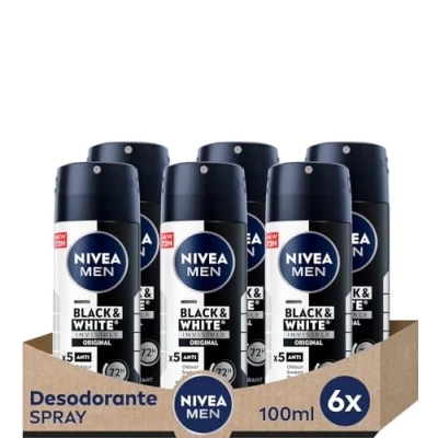 Abbildung von NIVEA Deo (Black &amp; White Men) 6 x 100ml (insgesamt 600 ml)