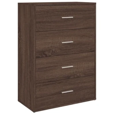 Abbildung von vidaXL Sideboard, Kommode mit Stauraum, Beistellschrank für Wohnzimmer Küche Flur, Anrichte Schrank Highboard, Modern, Braun Eiche Optik Holzwerkstoff