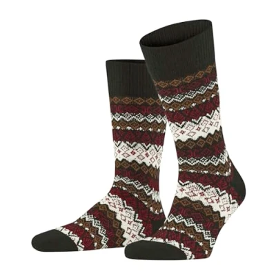Abbildung von FALKE Herren Aspen M SO Wolle Kaschmir Gemustert 1 Paar Socken, Braun (Brown 5930), 39 42