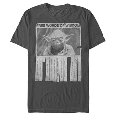 Abbildung von STAR WARS Herren Words of Wisdom T Shirt, anthrazit, XX Large
