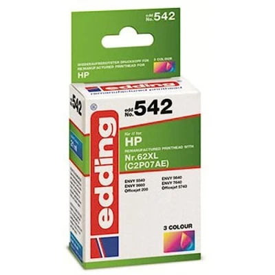 Abbildung von edding Druckerpatrone EDD 542 color kompatibel zu HP 62XL (C2P07AE)