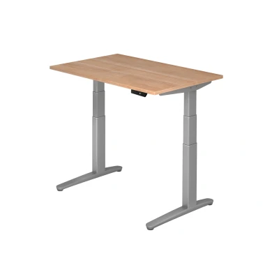 Abbildung von Hammerbacher Schreibtisch XBHM12 Nussbaum/Silber