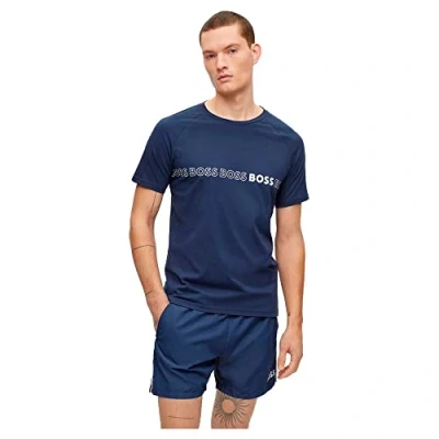 Abbildung von HUGO Dulive Tshirt print, Herren, Größe: Large, Dark blue