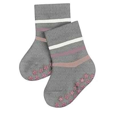 Abbildung von Falke BABY Multi Stripe Silicone NUBS Improved GRIP Socken Light grey für Kinder, Größe: 62/68,