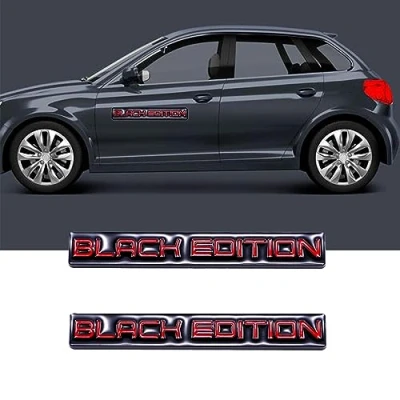 Abbildung von Black Edition Emblem 3D Metall Limited Badge Car Panel Karosserie Selbstklebend Aufkleber Fahrzeug Auto Tuning (Schwarz)