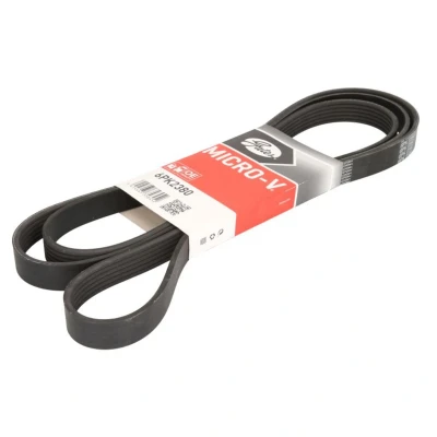 Abbildung von GATES Micro V 6PK2380 Keilrippenriemen 2380 6 Polyester, EPDM (Ethylen Propylen Dien Kautschuk) MERCEDES BENZ: S Klasse Coupe, CLK Coupe