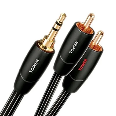 Abbildung von AudioQuest 3 m Tower 3,5 mm 2 x Cinch Audiokabel mm, RCA, Kupfer, m, Schwarz