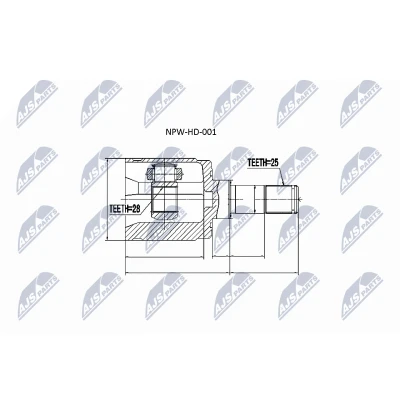 Abbildung von NTY NPW HD 001 Gelenksatz Vorderachse links HONDA: CIVIC 6 Hatchback, Jazz 2 Schrägheck, Stufenheck