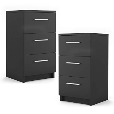Abbildung von Vicco Nachttisch, Schwarz, 38 x 66 cm 2er Set