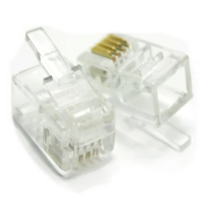 Abbildung von RJ10 4p4c Telefon Hörer Ersatz Crimpstecker Ende Anschlüsse [10 Stück]