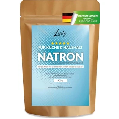 Abbildung von Lessig Natron Pulver 900g Lebensmittelqualität E500ii Baking Soda Backpulver Natriumhydrogencarbonat