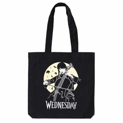 Abbildung von Grupo Erik Shopping Bag Wednesday Addams Comics Tasche Kunststofftasche Schwarz Offizieller Netflix Fanartikel