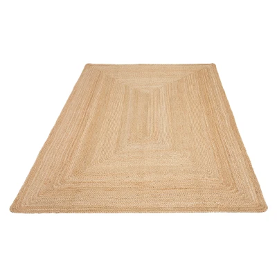 Abbildung von my home Teppich &quot;Naturala, Jute Teppich, handgefertigt&quot;, rechteckig, 5 mm Höhe, Naturprodukt, Jute, Boho, Wendeteppich, Wohnzimmer, Esszimmer