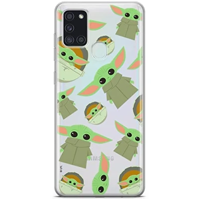 Abbildung von ERT GROUP Handyhülle für Samsung A21s Original und offiziell Lizenziertes Star Wars Muster Baby Yoda 006 optimal an die Form des Handy angepasst, teilweise transparent