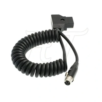 Abbildung von HangTon TVLogic Alphatron EVF Monitor Spiralkabel V Mount D Tap auf Mini XLR 4 polig