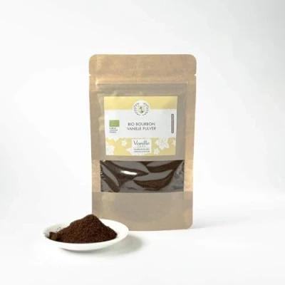 Abbildung von 50g Bio Bourbon Vanillepulver gemahlene Premium Vanilleschoten aus Madagaskar zum Backen, Kochen, für Desserts und Süßspeisen