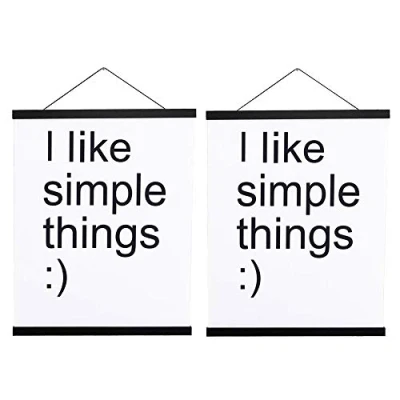 Abbildung von Sanauto Posterleiste Posterleisten Posterschiene, Magnet Magnetische Holz Poster Aufhänger Halter Rahmen Leisten Bild Bilder Bilderleiste Bilderrahmen 120x80 120x90(120cm,Schwarz,2 Packungen)