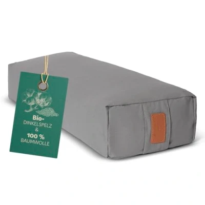 Abbildung von #DoYourYoga Yogabolster »Paravati« mit Bio Dinkelspelz (KBA), waschbarer Bezug, 67cm x 13cm, Yogakissen/Sitzkissen/Zafukissen für Yin Yoga Grau