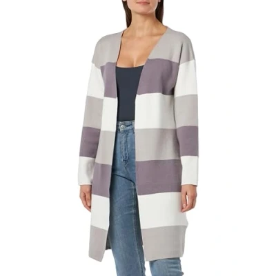Abbildung von CARNEA Women&#039;s offener Strick Cardigan, Hellgrau Mehrfarbig, XL/XXL