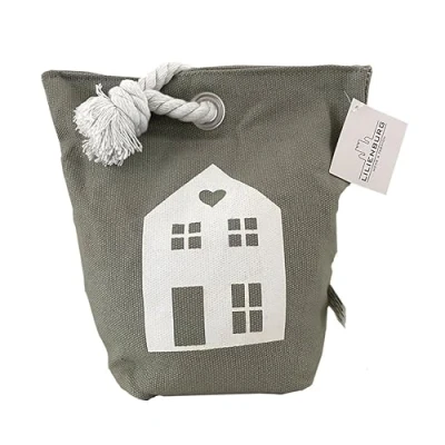 Abbildung von Lilienburg Türstopper Haus schwer 2 kg Stoff Sack Modern Grau Weiß (Haus)