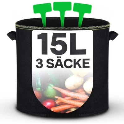Abbildung von Praknu Pflanzkübel Pflanzsack 15l Cannabis 3 Stück aus Vliesstoff (Set, St),