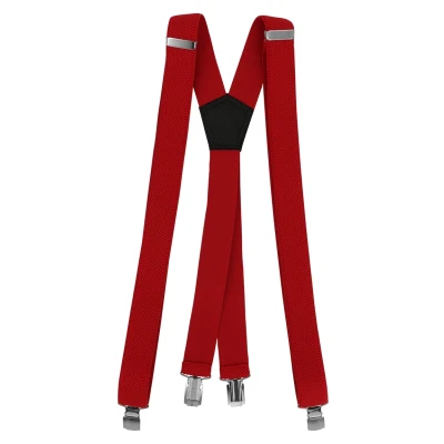 Abbildung von Fabio Farini HOSENTRÄGER 3CM Breite Xform Verstellbare LÄNGE MIT Clipverschluss Gürtel business, Herren, Größe: One Size, Rot