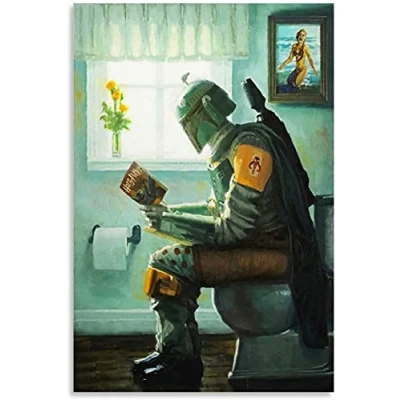 Abbildung von GPEIHANG Poster Und Gedruckte Vintage Movie Star Wars The Mandalorian für Büroeinrichtung Leinwand Malerei Wandkunst Bilder 23.6&quot;x35.4&quot;(60x90cm) Kein Rahmen