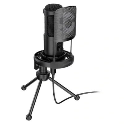 Abbildung von Speedlink AUDIS PRO Desktop Streaming Microphone Stream Mikrofon mit Ständer und Shock Mount Plug &amp; Play, schwarz
