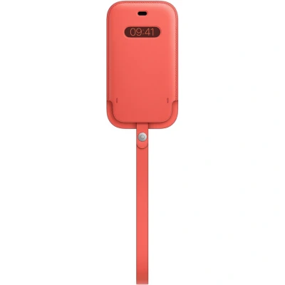 Abbildung von Apple iPhone 12 Mini Hülle MagSafe Echtleder Original Einsteckhülle/Hülle mit Band Handyhülle Rosa