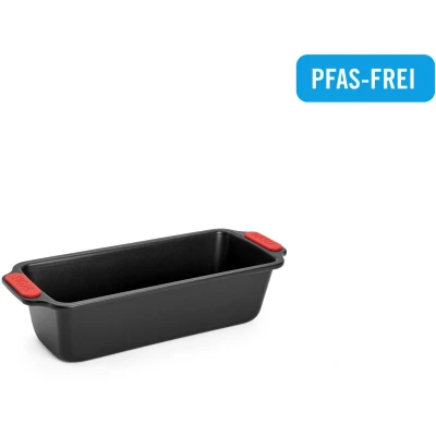 Abbildung von Woll Bakeware Kastenform 28 cm, mit hitzebeständigen Silikongriffen bis 230C, PFAS frei, zweilagige Antihaftbeschichtung, aluminisierter Stahl, schwarz