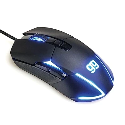 Abbildung von iggual Gaming Maus mit USB Kabel, RGB Multizonenbeleuchtung, 800 bis 7200 DPI, Schwarz, 12,5 x 6,5 4 cm