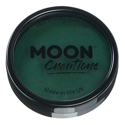 Abbildung von Moon Creations Pro Gesichts und Körper Make up, professionelle Farbfarben Kuchentöpfe für Gesichtsfarbe, Kostüme, Feste, Halloween Kinder, Erwachsene (Dunkelgrün, 36 g)