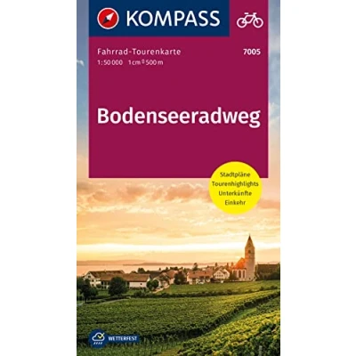 Abbildung von KOMPASS Fahrrad Tourenkarte Bodenseeradweg 1:50.000: Leporello Karte, reiß und wetterfest
