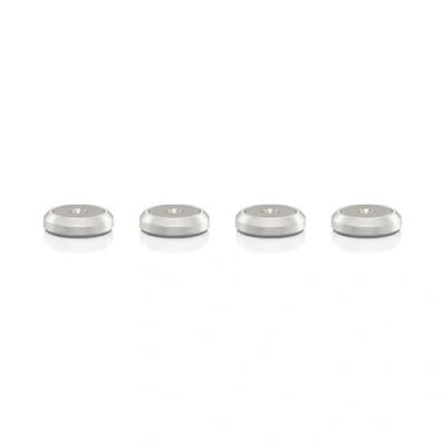 Abbildung von VIABLUE Basic Discs für QTC und HS * Set 4 Stück 2 teilige Silber mit Edelstahlinlay Unterlegscheiben Spikes, Auflageteller Ø 16 mm