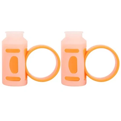 Abbildung von Drumsticks Grip, Finger Controller Anti Rutsch Schlagzeuger Rotierendes Hilfswerkzeug Easy Stick Twirl, Grip oder Control Clips(weiß orange) Musikinstrumentenzubehör