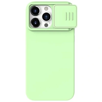 Abbildung von Nillkin CamShield Silikon Hülle für Apple iPhone 15 Pro Back Cover mit Kamera Slider Grün