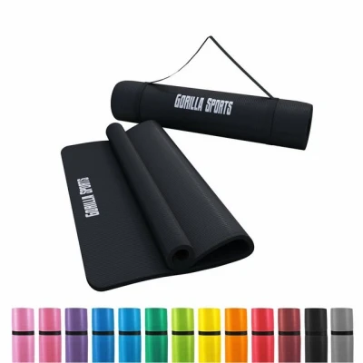 Abbildung von GORILLA SPORTS Yogamatte 190x60cm / 190x100cm, Tragegurt, Rutschfest Fitnessmatte, Gymnastik