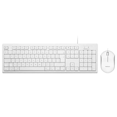 Abbildung von Macally QKEYCOMBO UK, erweiterte USB Tastatur für Mac im Paket mit optischer 3 Tasten Maus, englisches QWERTY Layout