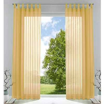 Abbildung von Gardine, Gardinenbox, Schlaufen (2 St), transparent, Voile, Transparent Vorhang Set Voile Bleibandabschluss 61000CN