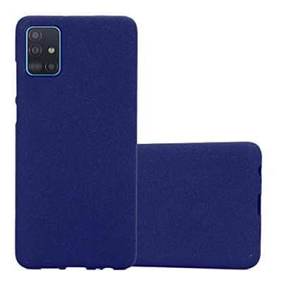 Abbildung von Cadorabo Hülle kompatibel mit Samsung Galaxy A51 4G / M40s Schutzhülle TPU Silikon Case Frost Design Slim Kratzfest Weiche Gummi Rundumschutz für in Blau