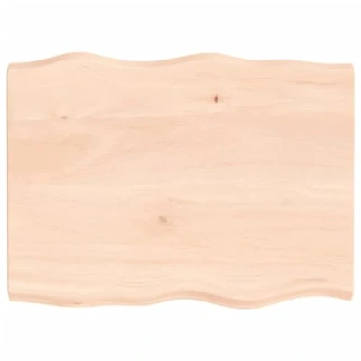 Abbildung von vidaXL Tischplatte, Holzplatte für Tisch Esstisch Couchtisch, Massivholzplatte Handgefertigt mit Baumkante, Ersatztischplatte, 80x60x(2 4) cm Massivholz Unbehandelt